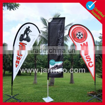 Various screen printing marketing flags and banners