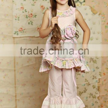 new arrival hot sale summer fashion pure pink ruffle princess baby girl boutique clothing sets