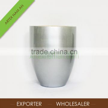 Wholesale Bamboo flower pot, sliver painted spun bamboo planter pot