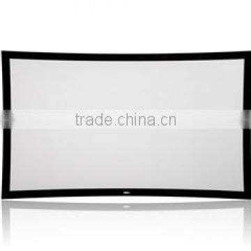 16:9 76" flexible white curved fixed frame projection screen