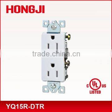 UL approval residential grade 15AMP push-in and side wired decorator duplex receptacle tamper resistant