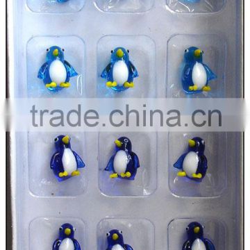 light blue glass penguin set for gift