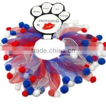 Red, White and Blue Fuzzy Smoochers Collars