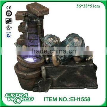 22" iron faucet fronze girl fountain