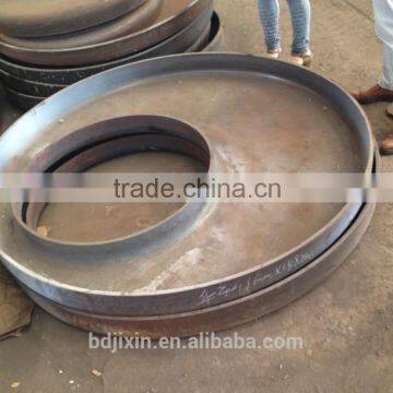 Welding carbon steel punching flat dish ends ISO pipe fitting