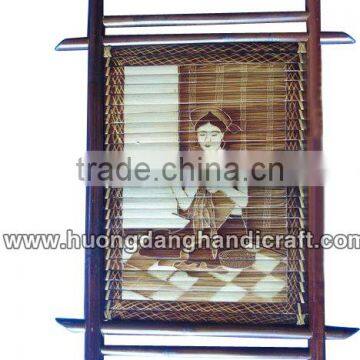 Bamboo painting with women Vietnam pattern