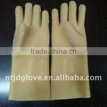 Welding gloves Latex gloves 35 CM Jersey fabric liner,wave crinkled latex glove . Safety gloves