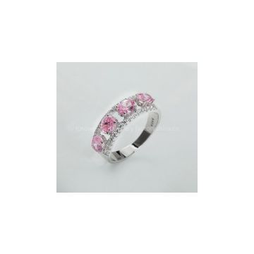 Pink  Platinum Plated  Spinel Ring