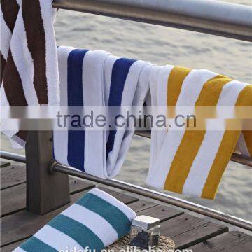 wholesale hotel all cotton yellow and white stripe Swimming towel beach towels