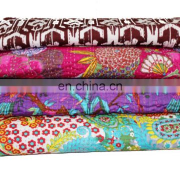 INDIAN KANTHA QUILT COMFORTER PRINTED QUILT COTTON QUILT BEST SELLING IN AUSTRALIA