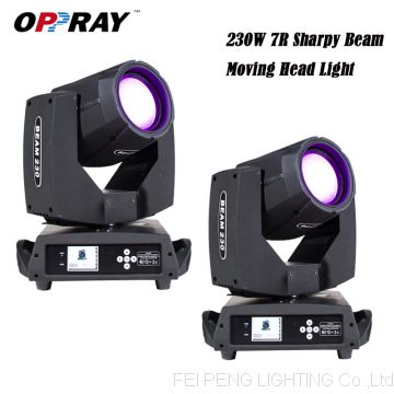 OPPRAY 230W 7R Sharpy Beam Moving Head Light  With Dual Gobo Dual Prism DMX 512 DJ Requitment