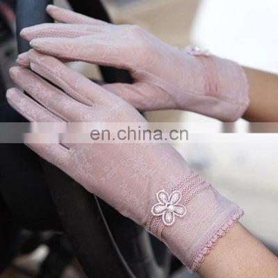 Women Summer Gloves Touch Screen Anti-uv Non-slip for Girls Ladies Elegant Sunscreen Car Driving Female Mittens