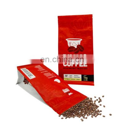 Resealable aluminum foil custom printed Plastic bag packaging side gusset Coffee bag with tin tie 1 Pound 135*265*75mm