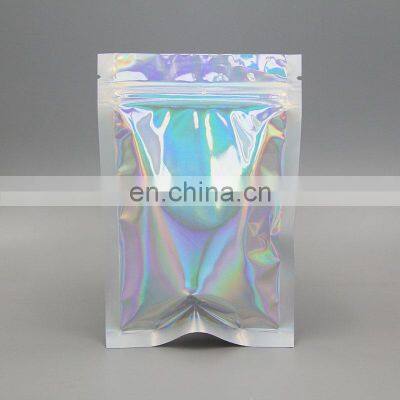 Plain Aluminum Foil Pouch Sealer Holorgaphic Zip Lock Bag custom mylar plastic bags