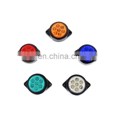 Round 12V24V LED Car Side Marker Lights Clearance Indicator Light Stop Warning Tail Lamp For Cars Truck Lorry Red Yellow