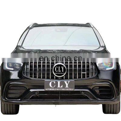 2020 Automotive car parts front rear car bumper for Benz GLC Modified GLC63S AMG body kits Diffuser with tips Car Grilles