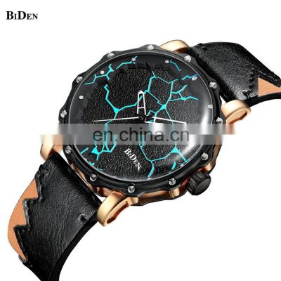 BIDEN 0115 Luxury Watch Quartz Analog Display Leather Band Sports Business Unique Design Brand Wristwatches