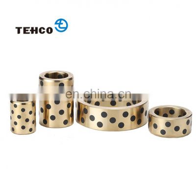 High Strengthen Brass Bear Bushing Made of CuZn25Al5Mn4Fe3 and Graphite Casting and Rolling Machine Solid Lubricating Bushing.