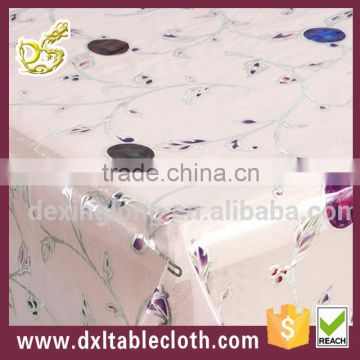 fashion pink clear pvc with golden jewelry transfer tablecloth made in china