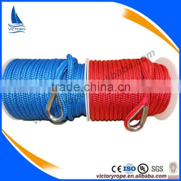double braided red blue nylon pp mooring anchor rope line