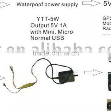 Waterproof motercyle power supply for GPS