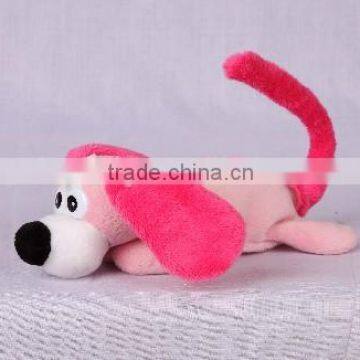 mini rolling dog with pink ear