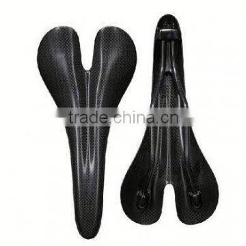 Weight light new product 2014 hot road bicycle or mountain bike carbon fiber saddle leather bike saddle