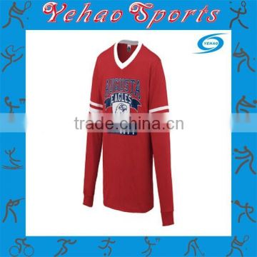 Red style sublimation factory provide soccer jersey long sleeve