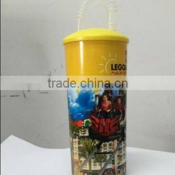 plastic cup with straw