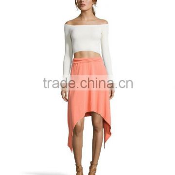 Persimmon Cotton Blend Jersey Knit 'Yuri' Trapeze Skirt