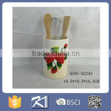 kinsheng high quality berries ceramic spoon and fork storage holder