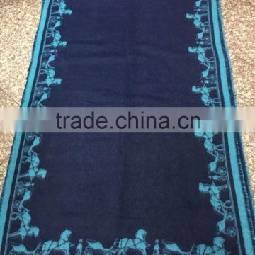 Stock Item Chinese simple style horse priting bule scarf