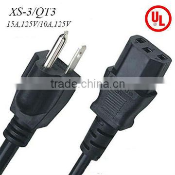 UL approved 3 prong us ac ul power cord cable