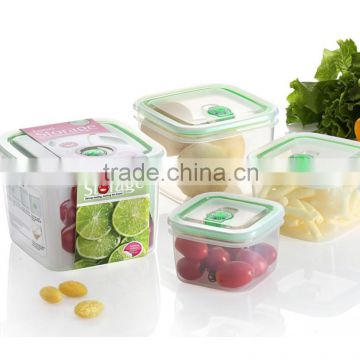 4pcs square high transparent food storage container