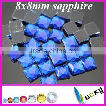 2014 new!! 8x8mm hotfix rhinestones square shape with facets