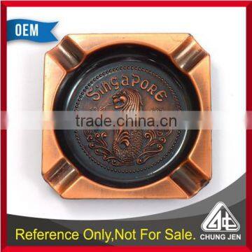 Custom design good price singapore Merlion metal ashtray