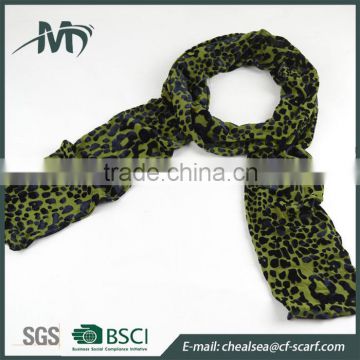 women velet shawl winter polyester leopard lady scarf