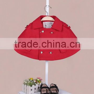 2015 new products kids cape coat, red trench coat