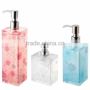 Premium and Colorful square bottles 340ml dispenser with square