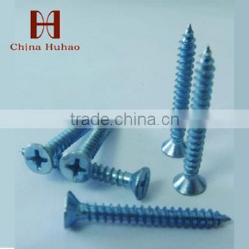 C1022 slivery zinc phillips flat countersunk head self tapping screw