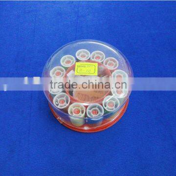 sewing kit in round pp box