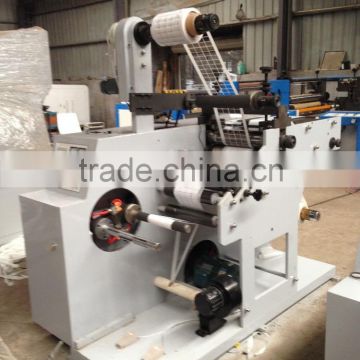 slitting with rotary die cutting machine with two rewinding shafts