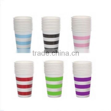 2400 x striped Candy Stripe Paper Party Cups in Circle Horizontal Stripe Pink Red Blue Black for Birthday, Baby shower,Wedding