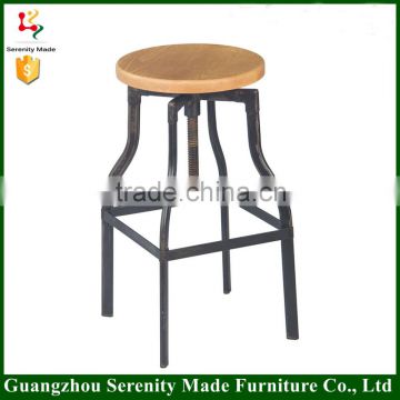 China wooden seat industrial bar stool outdoor used