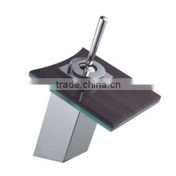 Single Handle Chrome Plated Pillar Waterfall Glass Faucet M8023 ( Glass Square Mixer / Glass Tap )
