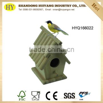 unfinished outdoor hanging wooden bird house