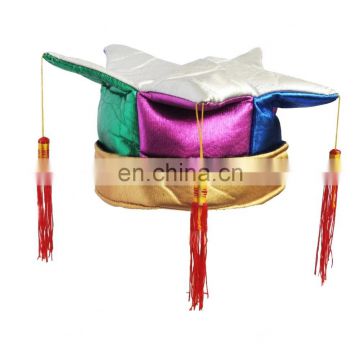 MCH-1198 Party Carnival funny velvet wholesale adult colorful glossy Joker Hat with tassels