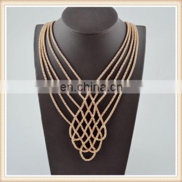 new designs metal necklace trim designs for lady dress decoration