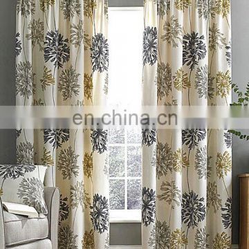 Wholesale flower polyester printed blackout curtain for window decoration