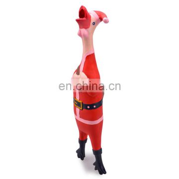 Red Classic Rubber Chicken Shape Squeaky Duck Christmas Chew Pet Dog Latex Chicken Toys For Dog Toy